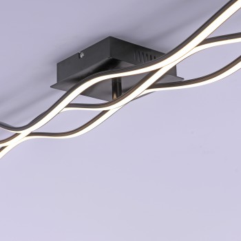 Plafoniera LED WAVE negru Zuma Line 15167-18, 139.5x16 cm, 45W
