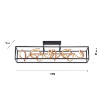 Plafoniera LED SELINA negru Zuma Line 6473-18, 110x20 cm, 45W