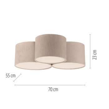 Plafoniera GREEN DURO bej Zuma Line 14890-39, 23x55 cm, 3xE27