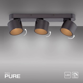 Plafoniera LED PURE CUP negru Zuma Line 6227-18, 55.5x18 cm, 44W