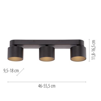 Plafoniera LED PURE CUP negru Zuma Line 6227-18, 55.5x18 cm, 44W
