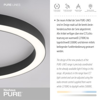 Plafoniera LED PURE-LINES antracit Zuma Line 6309-13, D50 cm, 30W