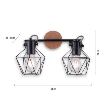 Plafoniera JARO negru Zuma Line 15672-78, 61x28 cm, 2xE27