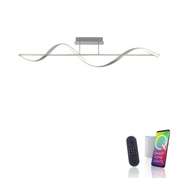 Plafoniera LED Q-SWING argintiu Zuma Line 6385-55, 121x18 cm, 28W