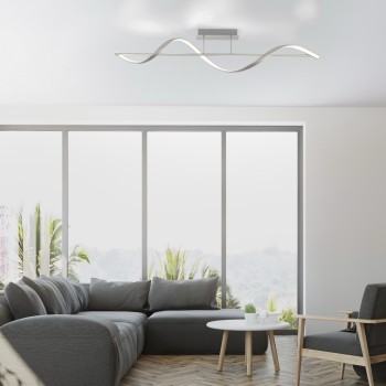 Plafoniera LED Q-SWING argintiu Zuma Line 6385-55, 121x18 cm, 28W