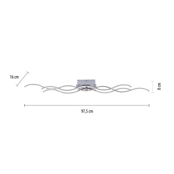 Plafoniera LED WAVE otel Zuma Line 15166-55, 97.5x16 cm, 32W