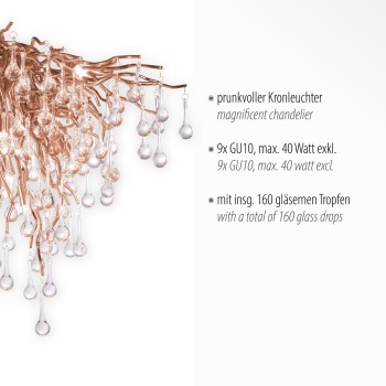 Plafoniera ICICLE alama antichizata Zuma Line 8091-11, D50 cm, 9xG9