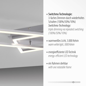 Plafoniera LED IVEN argintiu Zuma Line 14691-55, 7.3x19.8 cm, 40W