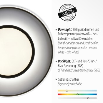 Plafoniera LED ARENDA negru Zuma Line 11627-18, D60 cm, 36W, RGB