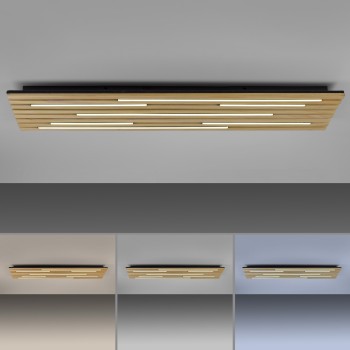 Plafoniera LED Q-AKUSTIK lemn Zuma Line 6422-79, 115x30.6 cm, 48W