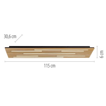 Plafoniera LED Q-AKUSTIK lemn Zuma Line 6422-79, 115x30.6 cm, 48W