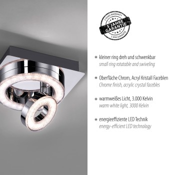 Plafoniera LED TIM crom Zuma Line 14520-17, D17 cm, 6W