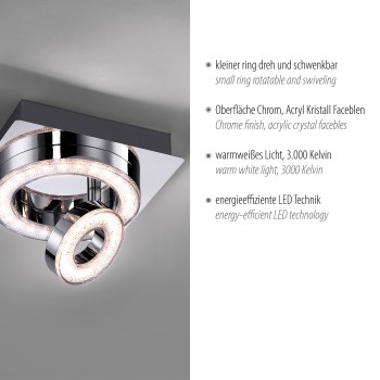Plafoniera LED TIM crom Zuma Line 14520-17, D17 cm, 6W