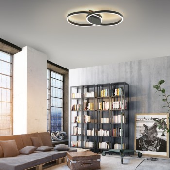 Plafoniera LED Q-MARKO negru Zuma Line 6145-18, 74x45 cm, 42W, RGB
