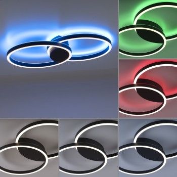 Plafoniera LED Q-MARKO negru Zuma Line 6145-18, 74x45 cm, 42W, RGB