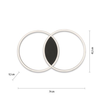 Plafoniera LED Q-MARKO negru Zuma Line 6145-18, 74x45 cm, 42W, RGB