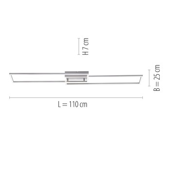 Plafoniera LED IVEN otel Zuma Line 14019-55, 110x25 cm, 45W
