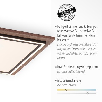Plafoniera LED PALMA lemn Zuma Line 6141-79, D53.4 cm, 50W
