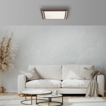 Plafoniera LED PALMA lemn Zuma Line 6141-79, D53.4 cm, 50W