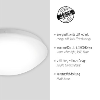 Plafoniera LED ANDREA-LED alb Zuma Line 14243-16, D24.5 cm, 8W