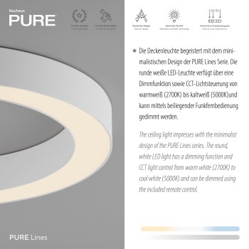 Plafoniera LED PURE LINES ROUND alb Zuma Line 6310-16, D35 cm, 21W