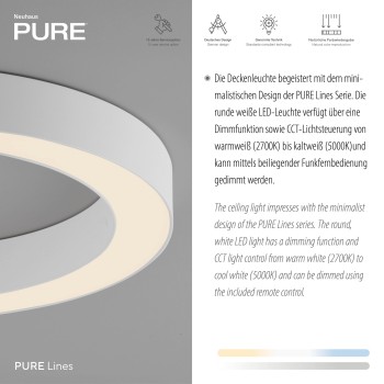 Plafoniera LED PURE LINES ROUND alb Zuma Line 6310-16, D35 cm, 21W