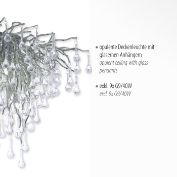 Plafoniera ICICLE otel Zuma Line 8091-55, D50 cm, 9xG9