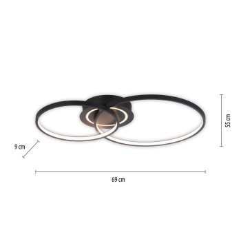 Plafoniera LED ASMINA negru Zuma Line 14540-18, 9x55 cm, 30W
