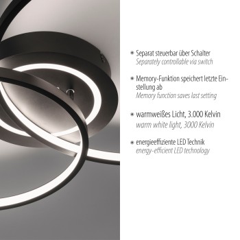 Plafoniera LED ASMINA negru Zuma Line 14540-18, 9x55 cm, 30W