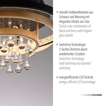 Plafoniera LED ROTAZO negru Zuma Line 6267-68, 45x33 cm, 37W