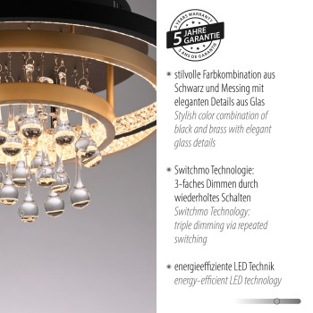 Plafoniera LED ROTAZO negru Zuma Line 6267-68, 45x33 cm, 37W