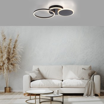 Plafoniera LED SEVENT negru Zuma Line 14116-18, 50x33.4 cm, 25.5W