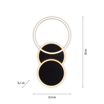 Plafoniera LED SEVENT negru Zuma Line 14116-18, 50x33.4 cm, 25.5W