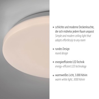 Plafoniera LED URANUS alb Zuma Line 14165-16, D22 cm, 10.5W