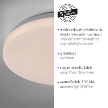 Plafoniera LED URANUS alb Zuma Line 14165-16, D22 cm, 10.5W
