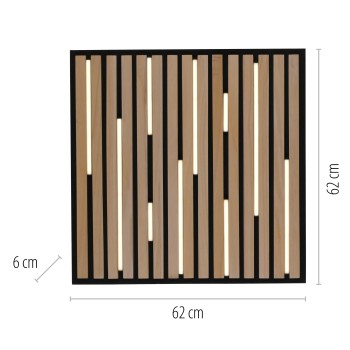 Plafoniera LED Q-AKUSTIK lemn Zuma Line 6423-79, D62 cm, 35W