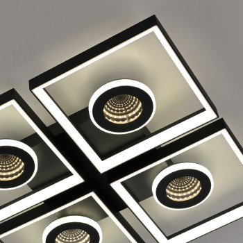 Plafoniera LED TRAFORO negru Zuma Line 6855-18, D53 cm, 35W