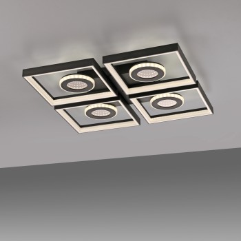 Plafoniera LED TRAFORO negru Zuma Line 6855-18, D53 cm, 35W