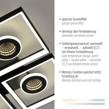 Plafoniera LED TRAFORO negru Zuma Line 6855-18, D53 cm, 35W