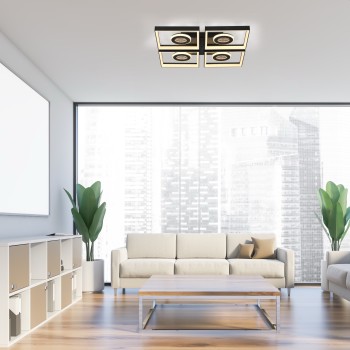 Plafoniera LED TRAFORO negru Zuma Line 6855-18, D53 cm, 35W