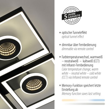 Plafoniera LED TRAFORO negru Zuma Line 6855-18, D53 cm, 35W