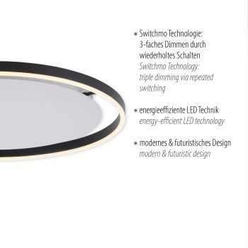 Plafoniera LED RITUS antracit Zuma Line 15392-13, D58.5 cm, 23.5W