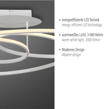 Plafoniera LED LUMACA alb Zuma Line 15321-16, 22.5x30.5 cm, 35W