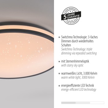 Plafoniera LED KYLE negru Zuma Line 14294-18, 7x38 cm, 23.5W