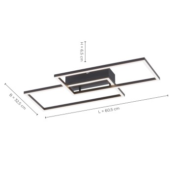 Plafoniera LED IVEN negru Zuma Line 14140-18, 60.5x32 cm, 30W