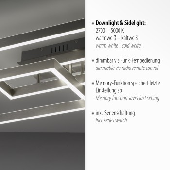 Plafoniera LED PAAN argintiu Zuma Line 6232-55, 82x50 cm, 52W