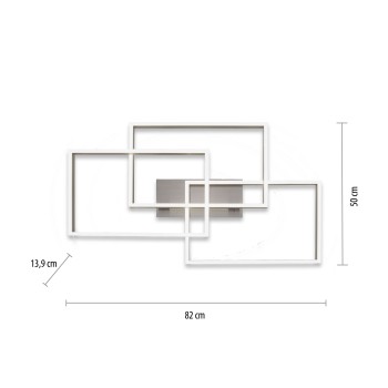 Plafoniera LED PAAN argintiu Zuma Line 6232-55, 82x50 cm, 52W