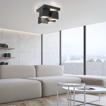 Plafoniera LED TETRIS negru Zuma Line 14114-18, 25x30 cm, 19W