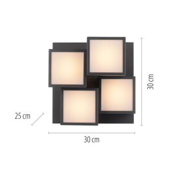 Plafoniera LED TETRIS negru Zuma Line 14114-18, 25x30 cm, 19W