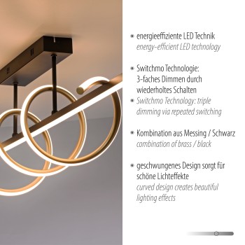 Plafoniera LED EMANDA negru Zuma Line 19112-68, 30x20 cm, 40W